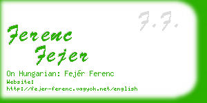 ferenc fejer business card